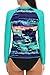 CharmLeaks Womens rash guard swim shirts rashguard swim shirt rash guard swim Large,Green
