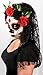 Forum Novelties Women's Day Of The Dead Senora Lace Mask, Black, One Size