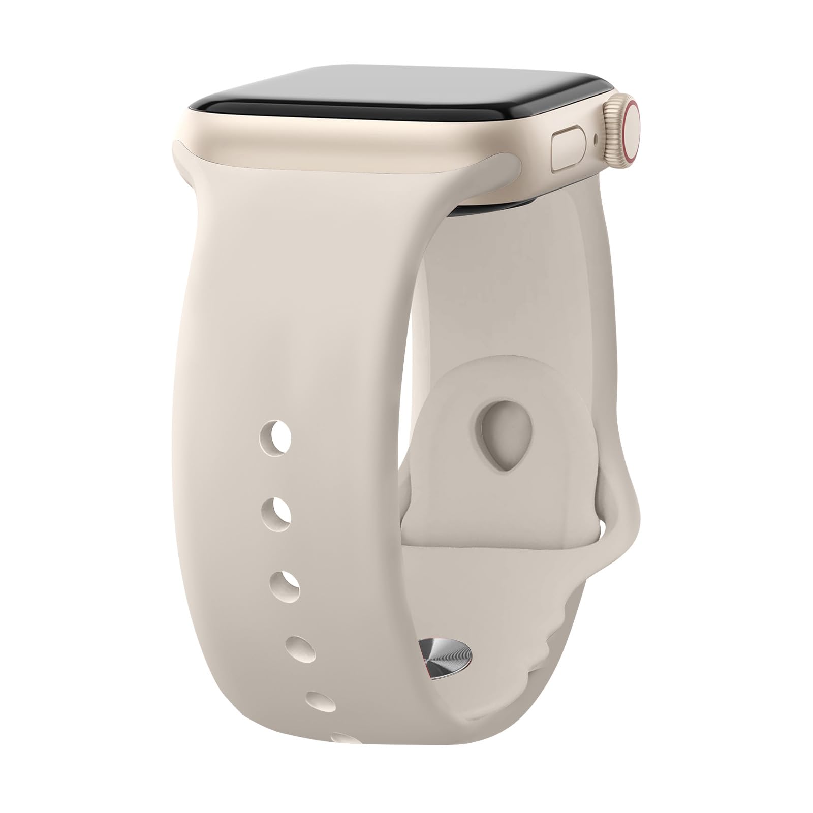 Ycysh Compatible with Apple Watch Bands for Women 40mm 38mm 41mm 42mm 44mm 45mm 46mm 49mm Men, Silicone Sport Strap Wristband for iWatch Series 10 9 8 7 6 5 4 3 2 1 SE Ultra, Stone Starlight