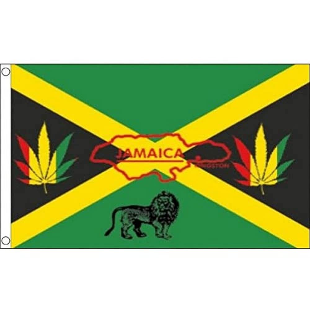 AZ FLAG - Jamaica Reggae Flag - 3x5 Ft - 100D Polyester Jamaican Rasta Banner with Two Metal Grommets - Fade Resistant - Vivid Colors - 3' x 5' Feet - 150x90 Cm