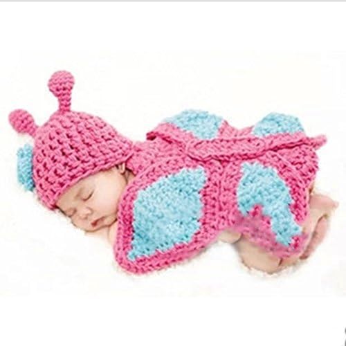 YAKEFNew Born Baby Photo Prop Outfit Clothes Knit Crochet Photography Dress Handmade