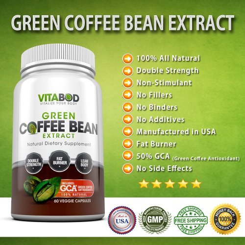 Green Coffee Bean Extract Pure and Natural 800 mg with GCA, Weight Loss