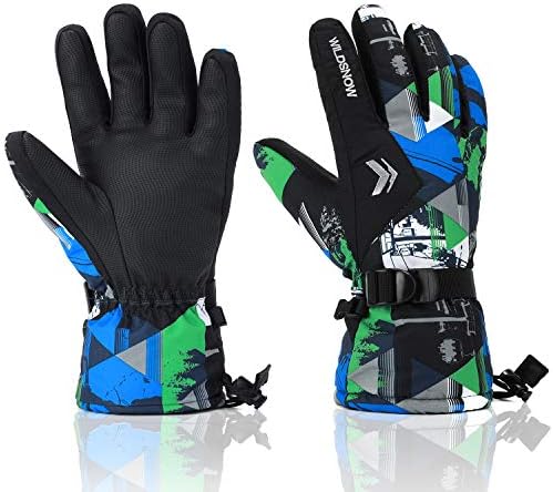Ski Gloves, RunRRIn 100% Waterproof Warm Snow Gloves for Mens, Womens, and Kids