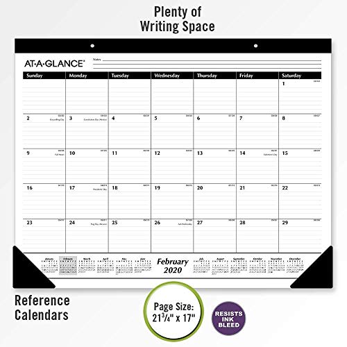 AT-A-GLANCE 2020 Desk Calendar, Desk Pad, 21-3/4" x 17", Standard