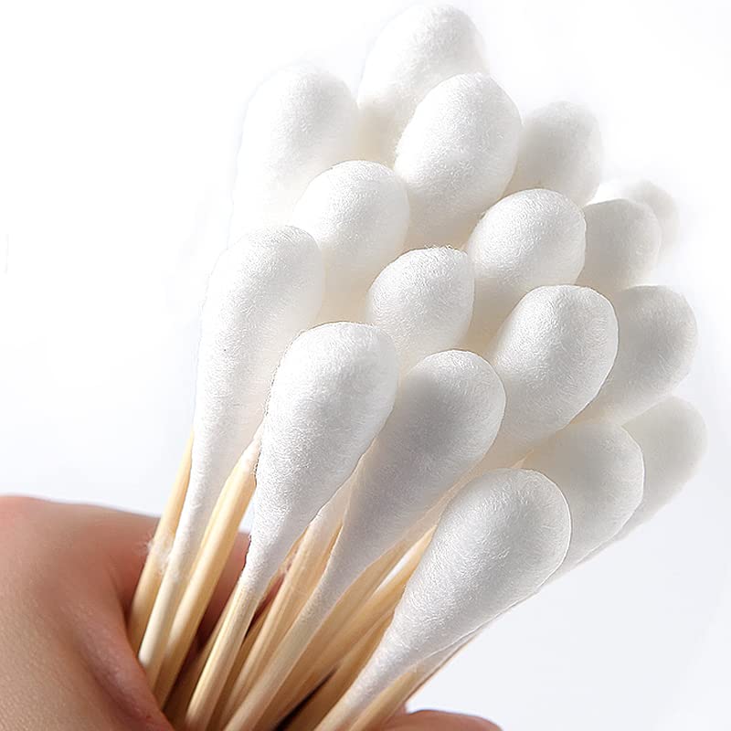SYF-UN Pet Dog Ear Cleaner,100 Pcs 20cm Long Cane Bamboo Cotton Buds Animal Ear Cleaner Big Cotton Swab Sticks Cotton Buds Ear Remedy Cleaning Swabs for Cat Dog Ear Wax Removal