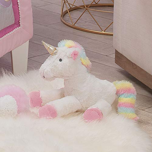 Lambs & Ivy Magic Unicorn White/Rainbow Plush Stuffed Animal Toy