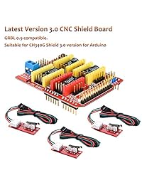 Longruner para Arduino profesional 3D impresora CNC Kit, GRBL CNC Shield + UNO R3 Board + RAMPS 1.4 interruptor mecánico Endstop+DRV8825 A4988 GRBL motor paso a paso con disipador de calor + Nema 17 motor paso a paso