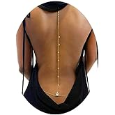 YHGDY Back Necklace for Backless Dress Rhinestone Bridal Wedding Backdrop Necklace for Women Back Chain Body Jewelry