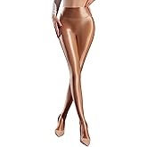 ZCGFKANYU Women's Oil Shiny Slik Dance Tights Sheer Shiny Pantyhose 70D High Stretch Shaping Dance Pantyhose Stockings