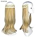 FESHFEN 20 inch Secret Halo Hair Extensions Flip in Curly Wavy Hidden Hair Extension Synthetic Hair Pieces for Women No Clips Full Head Invisible Wire Secret String Transparent Wire Extensions