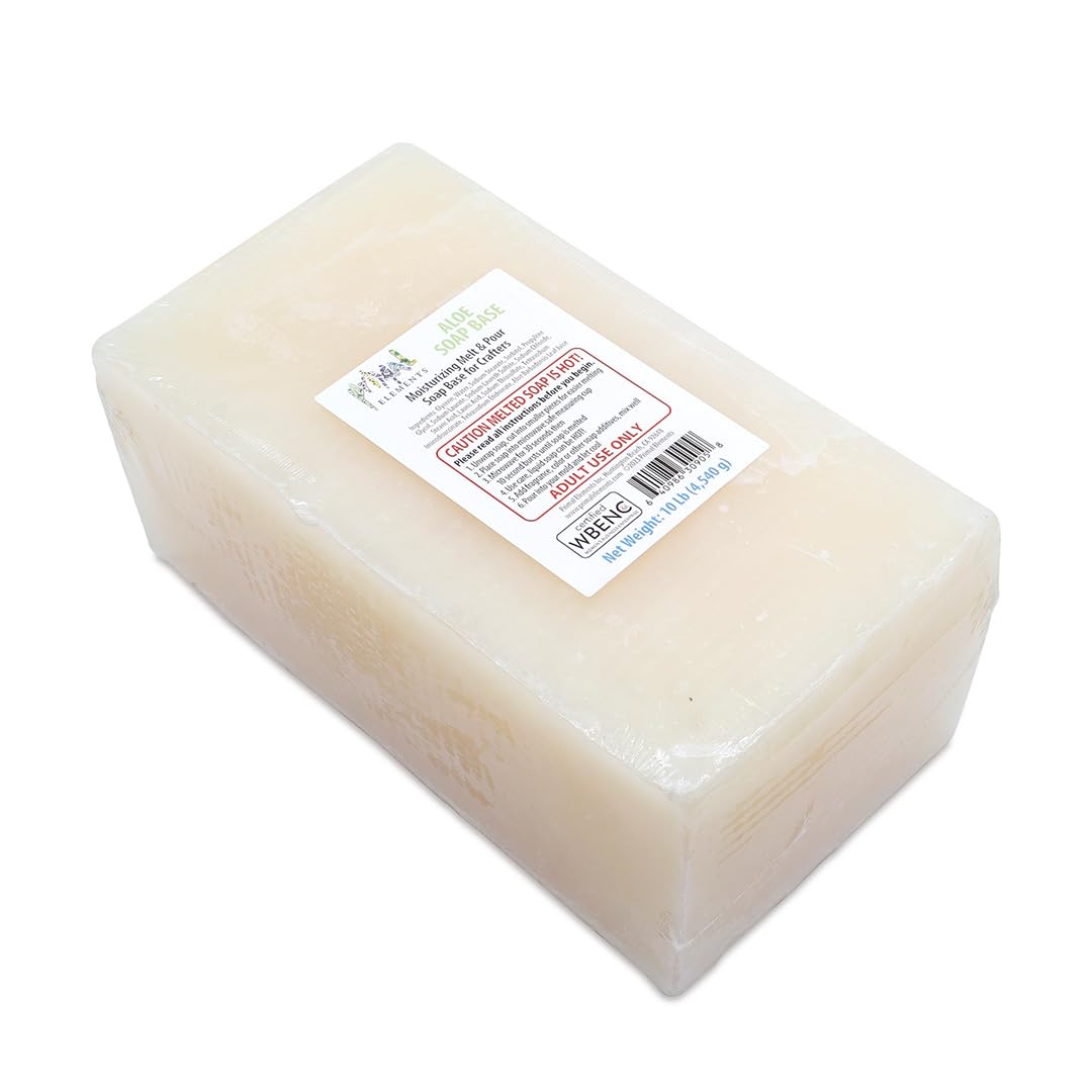 Photo 1 of Primal Elements Aloe Soap Base - Moisturizing Melt and Pour Glycerin Soap Base for Crafting and Soap Making, Easy to Cut - 10 Pound
