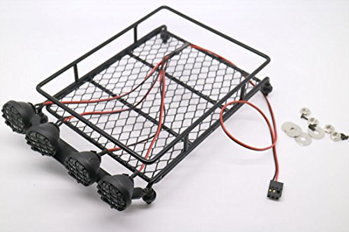 RC 1:10 Roof Luggage Rack LED Light Bar Wrangler Tamiya CC01 SCX10 Axial 513B