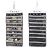 Premium Hanging Jewelry Organizer 44 Secure Zipper Pockets - Hanger & Door Hanging Hook - Stores Jewelry, Accessories, Cosmetics, Makeup & Toiletries - Durable Two Sided Foldable Storage - Saves Space