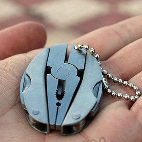 TXIN 2 Pack Portable Multi Function Folding Pocket Tools Plier Knife Keychain Mini Stainless Steel Foldaway Keychain Screwdriver with 2 Mini Bags - Thumbnail 6