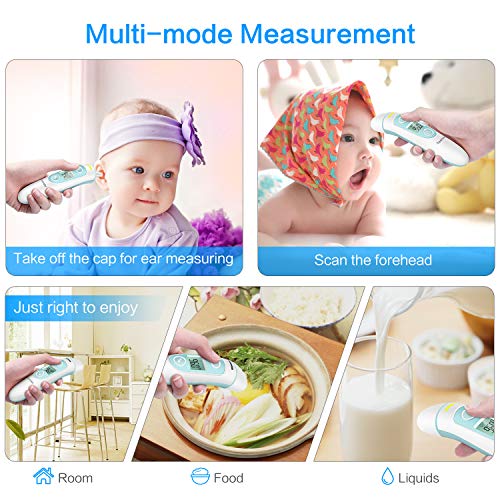 Tovendor Infant Baby Thermometer, Infrared Forehead and Ear Thermometer for Children and Adult with Accurate Instant Digital Reading, Medical Fever Alarm