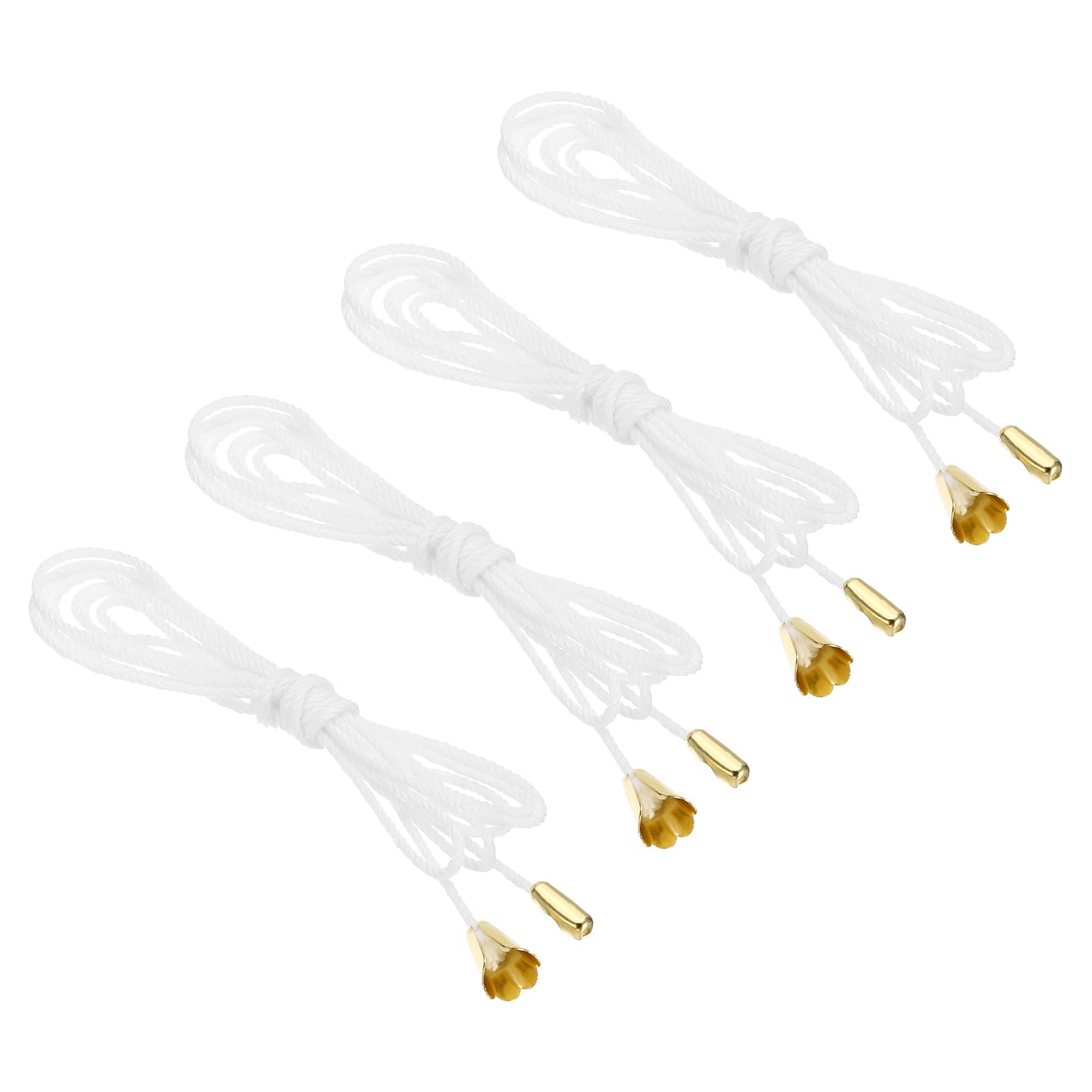 PATIKIL 1.5M 4.9ft Ceiling Pull Chain, 4 Pcs Pulls String Extender with Conical Pendant for Fan Light Chandelier Table Lamp Pulling Switch, Gold Tone