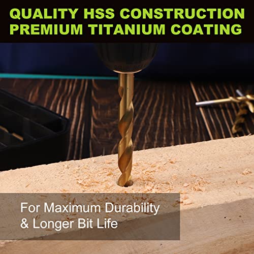 COMOWARE 230 Pcs Drill Bit Set for Wood & Metal Titanium Wood Drill