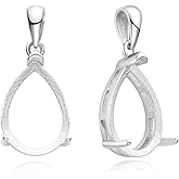 1pc Adabele Authentic 925 Sterling Silver Hypoallergenic Open Back Bezel Blank Tray Setting for 16mm x 12mm Teardrop Pendant Drop DIY Craft Jewelry Making SS99-4
