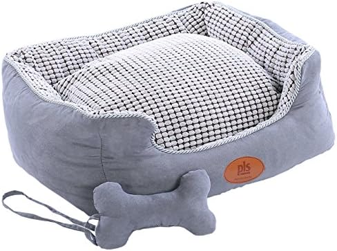 PLS BIRDSONG Paradise Bolster Large Dog Bed with Pillow, Extra Plush, Completely Removable Cover with Zipper, Machine Washable, Easy Clean, Durable