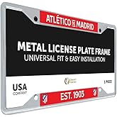 Desert Cactus Atletico Madrid License Plate Frame Atleti de Madrid Spanish Football Soccer Car Tag Holder for Front or Back of Car Officially Licensed Metal (Frame - Design A)