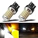 iBrightstar Newest Super Bright 7443 7444NA Switchback LED Bulbs with Projector Replacement for Daytime Running Lights/DRL and Turn Signal Lights,White/Amber