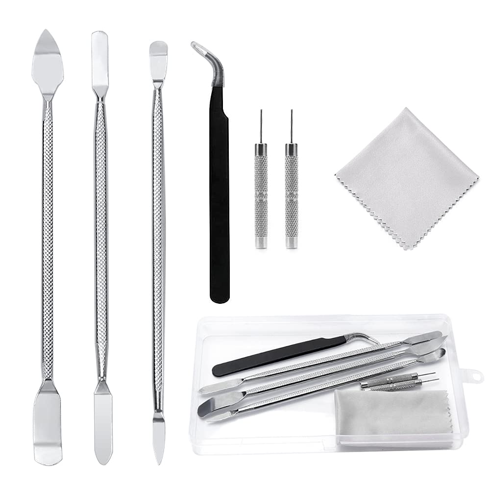 YIXISI 7 PCS Dual Ends Metal Spudger Set, Spudger Opening Disassemble Tools, for Mobile Phone Tablet Laptop Mp3 Watch, with 2 PCS Sim Card Pin and 1 PC Cleaning Cloths