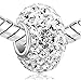 925 Solid Sterling Silver April Birthstone Charm Swarovski Crystal Elements fit All Charm Bracelets Gift Bag EC684-4