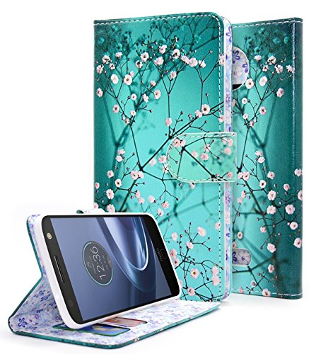 Moto E4 Plus Case, NageBee [Kickstand Feature] Premium PU Leather Flip Fold Wallet Case with [ID&Credit Card Slot] For Motorola Moto E4 Plus 5.5 inch (Plum)