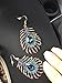 Frogwill Womens Crystal Hook Earrings Sparkling Rhinestone Peacock Feather Dangle Earrings (Blue)