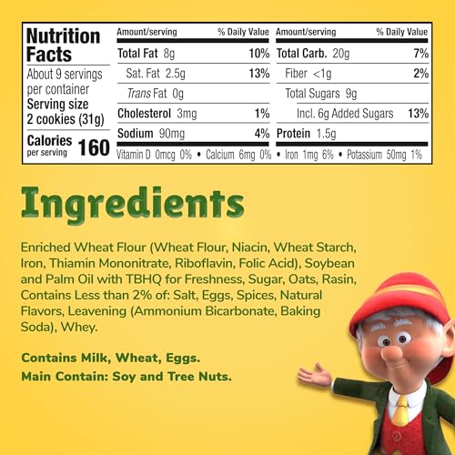 KEEBLER SANDIES SHORTBREAD OATMEAL RAISIN COOKIES, PANTRY PACK, 9.8 OZ