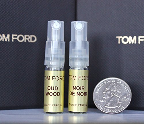 TOM FORD MINI. 2 AMAZING UNISEX PERFUMES. OUD WOOD + NOIR DE NOIR. ATOMIZER 2ml.