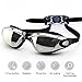 Swimming Goggles + Swim Cap + 3 Interchangeable Nose Bridge + Ear Plugs + Nose Clip,Swim Glasses No Leaking Anti Fog UV Protection for Men Women Youth By Yabmi