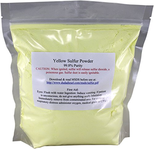 Duda Energy sulfur1 1 lb. Ground Yellow Sulfur Powder Feed Grade Pure Elemental Commercial Flour, No Additives Brimstone