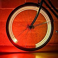 Monkey Light A15 Automatic Bicycle Wheel Light, Multicolor LED Lights for Bicycle Wheels, Attaches to Bike Spokes Near The Tire. Colors Change with Your Speed, Ultra-Durable and Waterproof. 4 LEDs