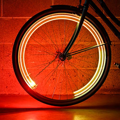 Monkey Light A15 Automatic Bicycle Wheel Light, Multicolor LED Lights for Bicycle Wheels, Attaches to Bike Spokes Near The Tire. Colors Change with Your Speed, Ultra-Durable and Waterproof. 4 LEDs - Thumbnail 3