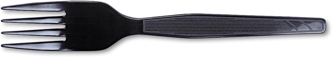 Dxefm507 Plastic Cutlery Heavy Mediumweight Forks Black 100/Box
