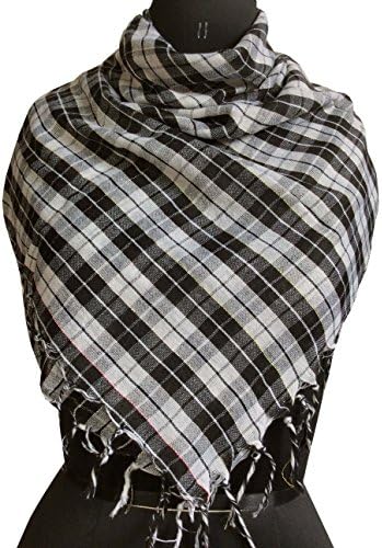 Scarf for Men Winter Stylish Classic Man Soft Neck Scarves (White Black)