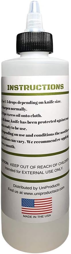 Premium Knife Blade Oil & Honing Oil - 8 Oz - Custom Formulated Food Safe Oil Protects Carbon Steel Knives & Sharpening Stone Ready: Kitchen & Dining