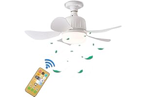 HOCINDERAL Socket Fan Light, Ceiling Fan with Light Remote, 1600 Lumens Socket Fans with Light 3 Color Dimmable, 18 inch E26/E27 Base Screw, 5 Blades Socket Ceiling Fan for Bedroom, Kitchen, Living Room