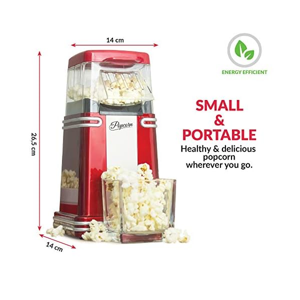 Gadgy--Hot-Air-Popcorn-Maker-l-Retro-Popcorn-Machine-Low-Calorie-Fat-Free-l-Healthy-Pop-Corn-Popper-Cinema-at-Home Gadgy Popcorn Machine - Retro Popcorn Maker - Hot Air Popcorn Popper - Fat Free Oil Free Gourmet Popcorn - Healthy Snack