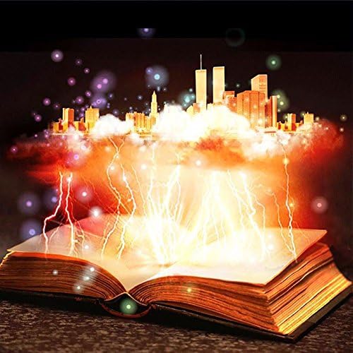 LICSE DIY 5D Diamond Painting Kit, Full Drill Embroidery Book Building Cross Stitch Arts Craft for Canvas Wall Decor 16X16 inches