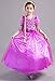 Princess Costume for Girls Party Dress Up with Long Braid and Tiaras Set Age of 6-7 Years(130cm) Purple