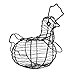 MyGift Black Metal Wire Egg Basket with Chicken Shape Design, Farm Fresh Egg Collecting Basket, Decorative Farmhouse Kitchen Storage Baskets