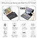 BORIYUAN iPad Pro 9.7 Keyboard case Smart Case Stand Folio Leather Cover with Detachable Wireless Bluetooth Keyboard and Screen Protector +Stylus for Apple iPad Pro 9.7 inch (Black)