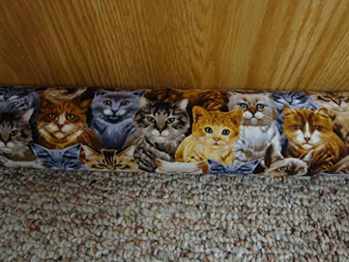 Door Draft, Light, Dust Stopper Natural Fragrant Balsam, Many Colors &amp; Sizes - Quality USA Made (3" x 38", Packed Cats (Little Pattern)