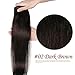 Grammy 20 Inch 7pcs Remy Clips in Human Hair Extensions 02 Dark Brown 70g with Clips for Highlight