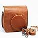 CAIUL Vintage Camera Carrying Case Compatible with Fujifilm Instax Mini 25 26 Camera, Brown