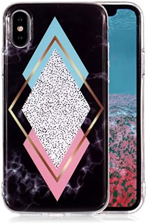 Marble Case for iPhone XS MAX, Ronger Gel TPU Silicone Case Ultra Thin Flexible Cover with Stone Pattern Sci-Fi Fashion for iPhone XS MAX Case, 7