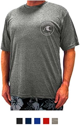 H2O Sport Tech Swim Shirt - Short Sleeve Dark Heather Gray 4XLT #753F