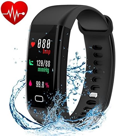 Letuboner Fitness Tracker with Heart Rate Monitor,Color Screen Activity Tracker,IP68 Waterproof Smart Wristband Pedometer (black)